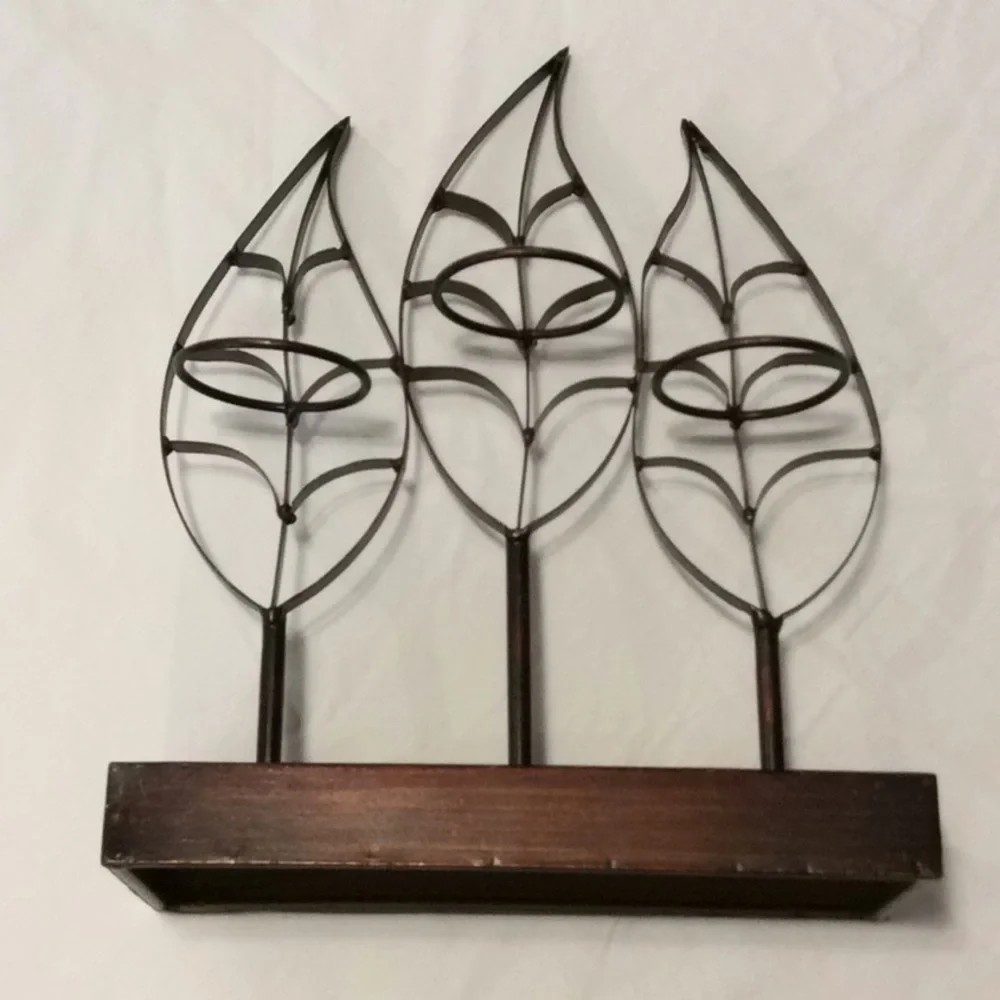 3 Leaf Votive Candle Holder Tea Lite Metal Stand